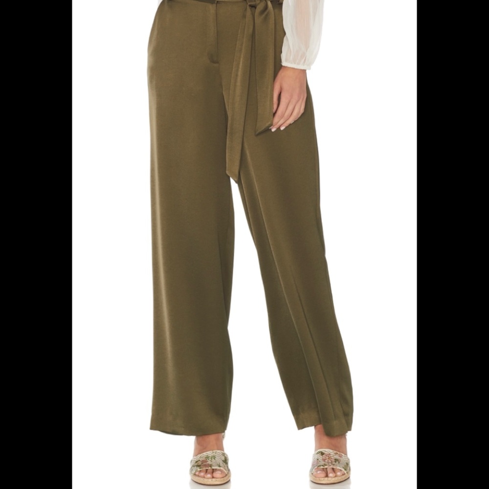 Vince Camuto Satin Wide leg belted pants